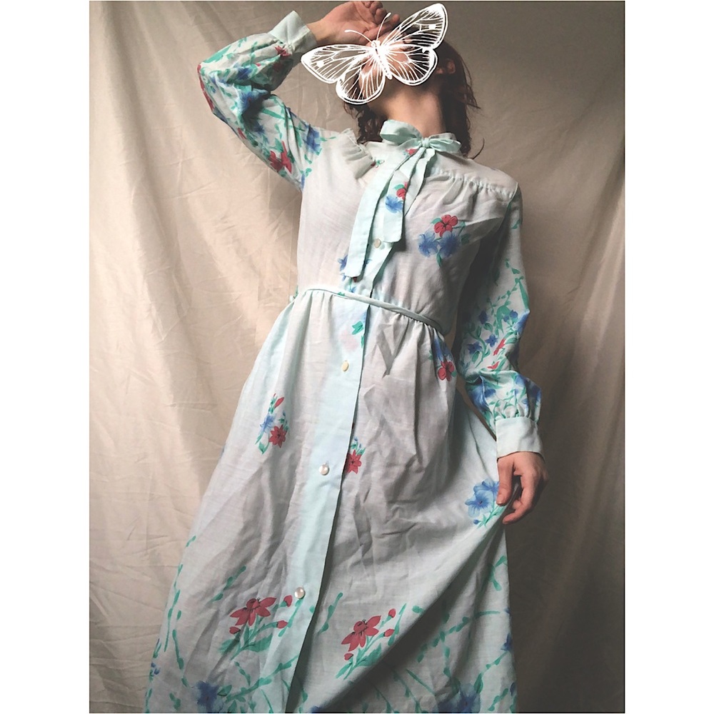 1970s prairie maxi dress